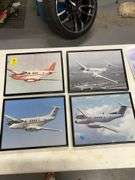 (4) Framed Airplane Pictures