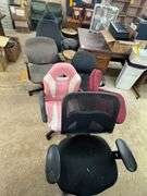 (7) Roll Chairs, (3) Stools