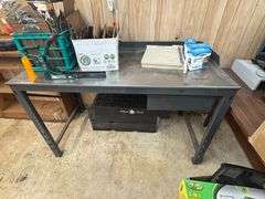 Metal Table with Contents