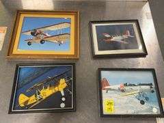(4) Framed Airplane Pictures