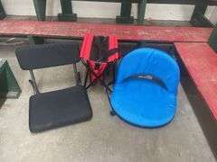 (2) Stadium Seats and (1) Folding Stool