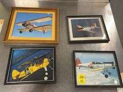 (4) Framed Airplane Pictures
