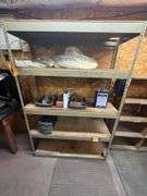 5-Shelf Metal Rack & Contents