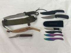 Collection of Knives - Fixed Blade, Throwing Knives, and More