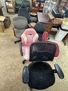 (7) Roll Chairs, (3) Stools