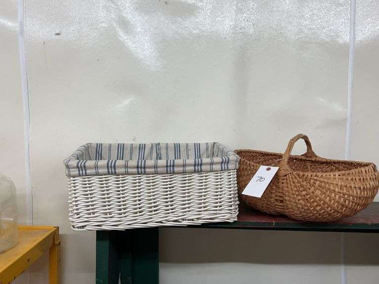 Woven Basket Lot - White & Natural