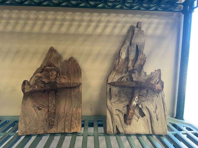 Rustic Wood and Metal Wall Decor (Set of 2) image