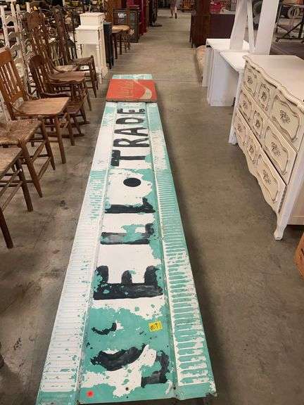Large Coca-Cola Advertising Sign with Buy Sell Trade Lettering