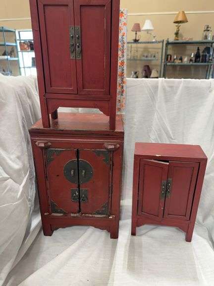 Set of Three Small Asian-Style Cabinets image