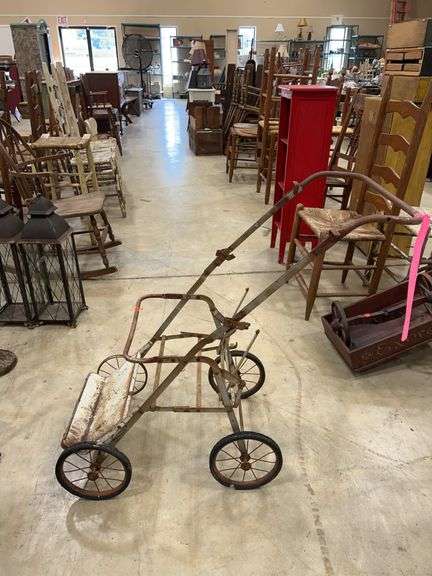 Rustic Metal Baby Carriage