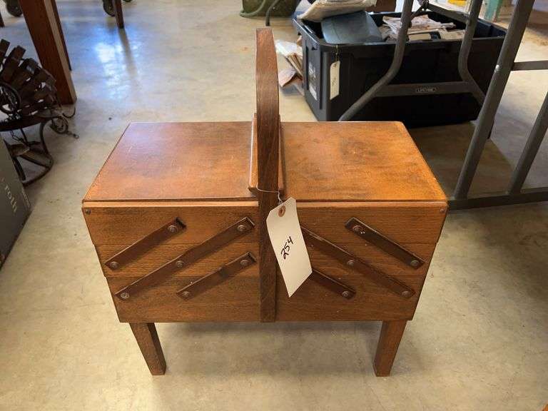 Wood Sewing Box with Supplies image