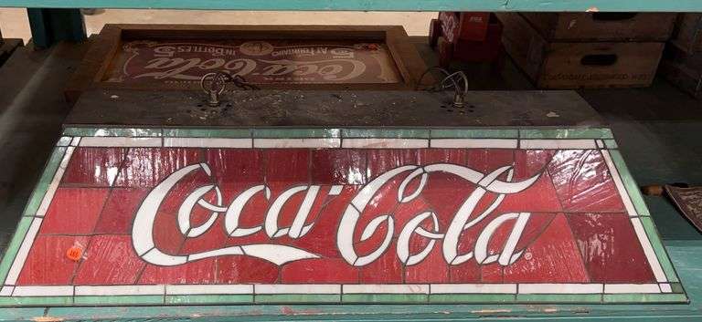 Coca-Cola Stained Glass Style Pool Table Light image