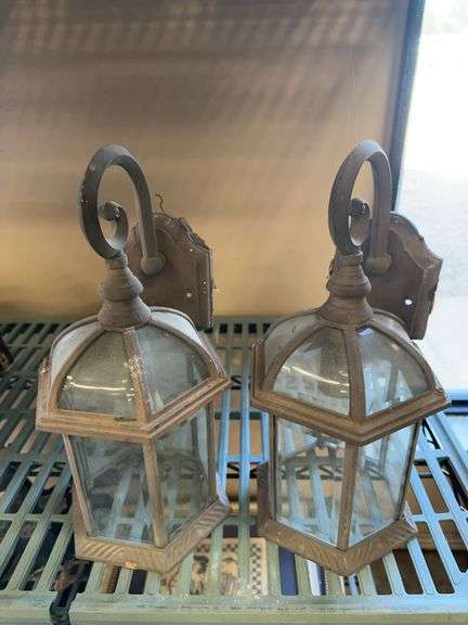 Pair of Decorative Outdoor Wall Mount Lanterns image