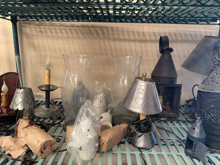 Punched Tin Lanterns & Hurricane Style Candle Holders Assortment image