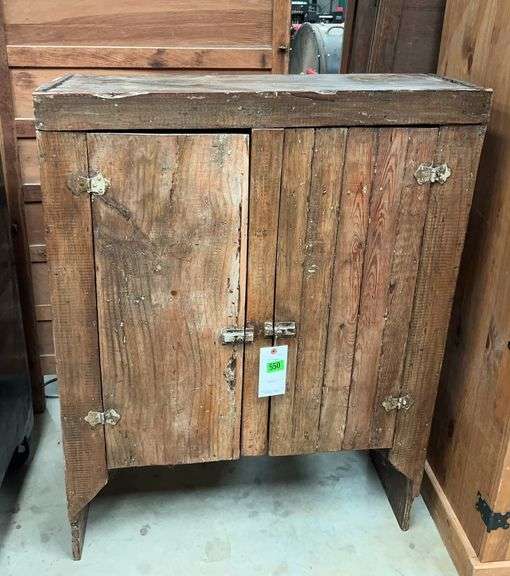 Rustic Wooden Cabinet with Shelves image