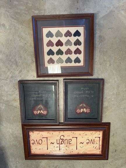 Framed Wall Art Collection - Hearts, Sayings, and Cross Stitch image