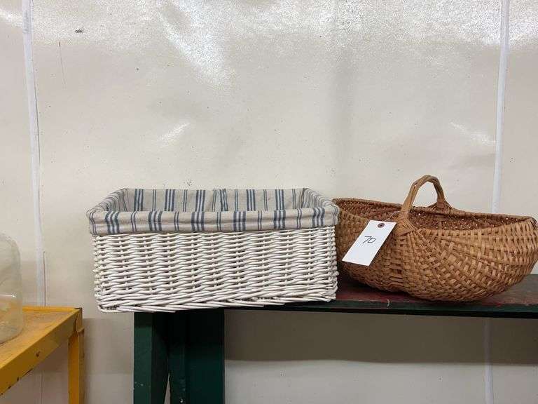 Woven Basket Lot - White & Natural