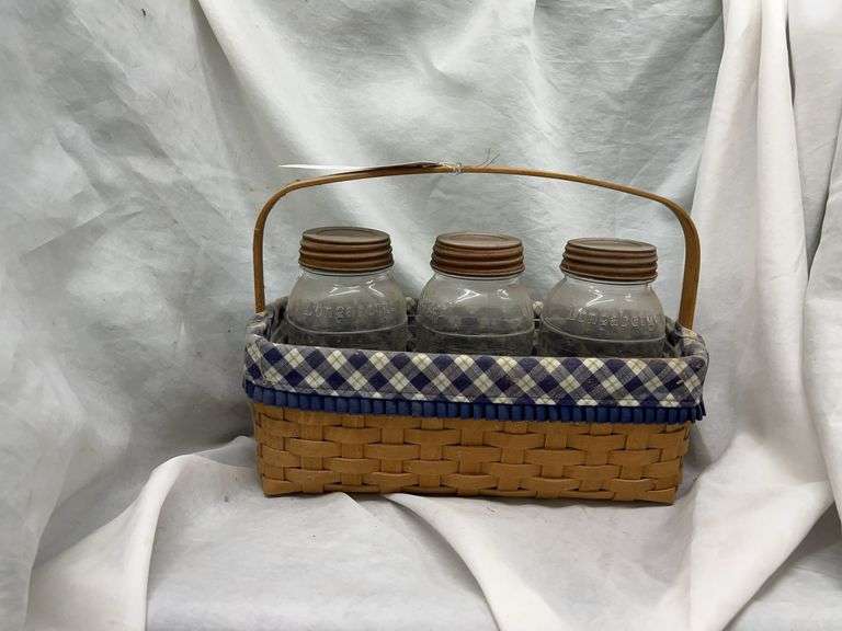 Longaberger Basket with Three Jars image