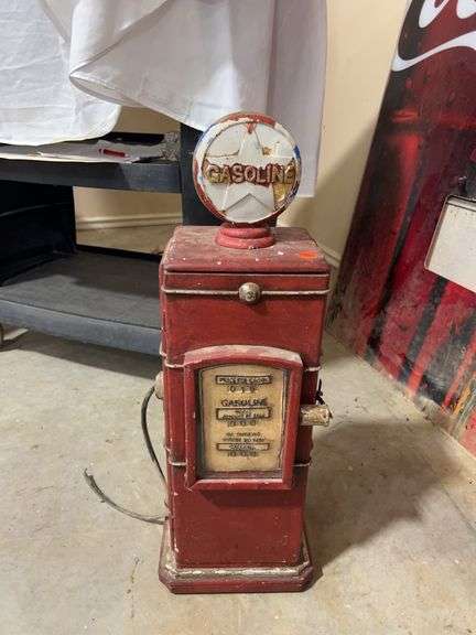 Gas Pump, Replica, Wood 27" H