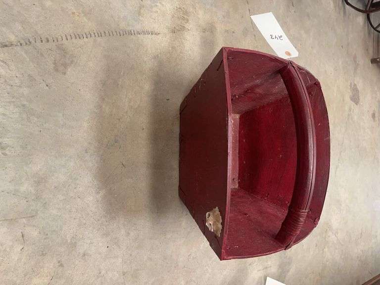 Red Painted Wooden Bucket