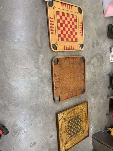 Set of Three Wooden Game Boards