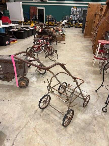 Rustic Metal Baby Carriage