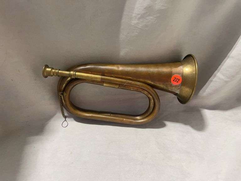 Brass Bugle Marked India image