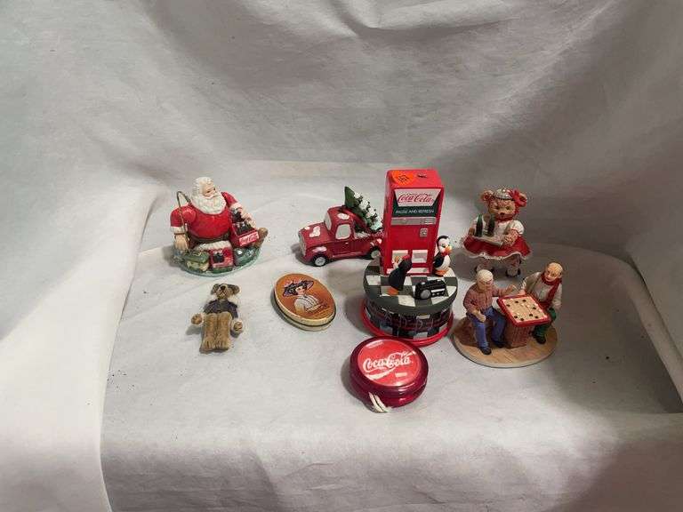Coca-Cola Advertising Figurines, Yo-yo, and Trinket Box Lot image