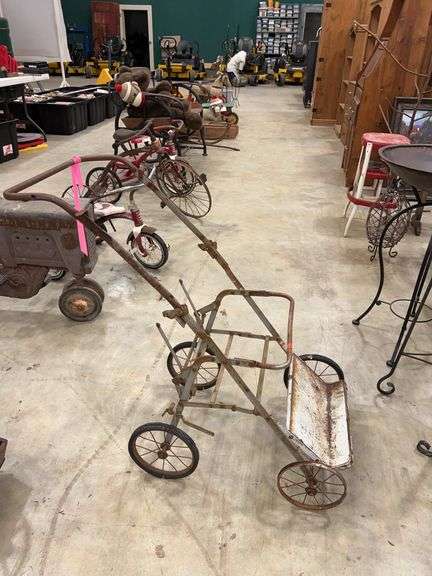 Rustic Metal Baby Carriage