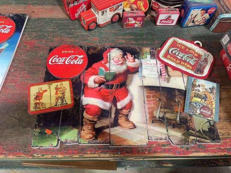 Coca-Cola Advertising Collectible Lot - Santa, Playing Cards, Pot Holder image