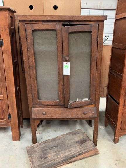 Wood Cabinet with Screen Doors image