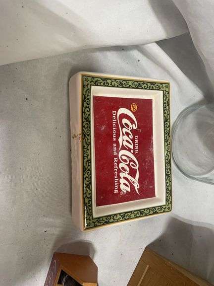 Coca-Cola Collectibles: Jar, Soap Dish, Wooden Crate, and Miniature Bottles