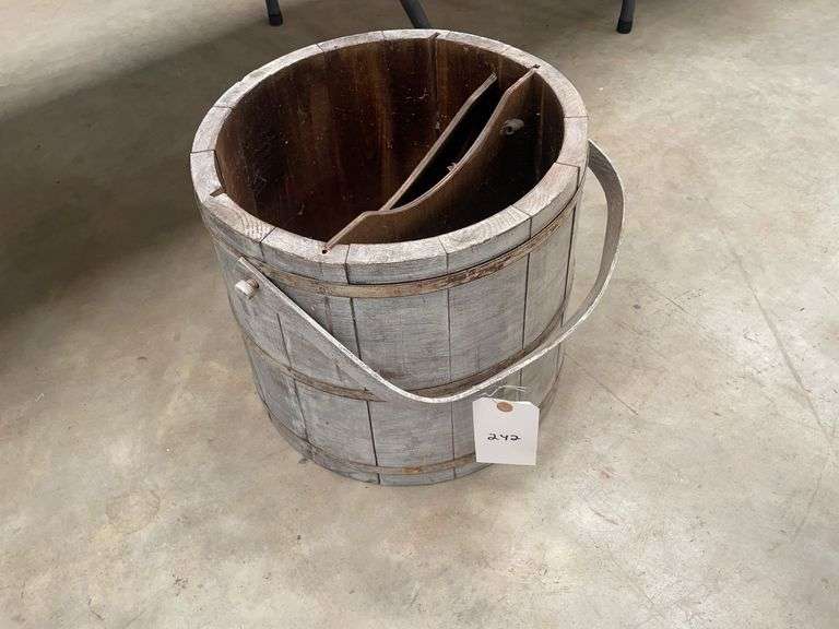 Wooden Firkin Bucket with Handle image