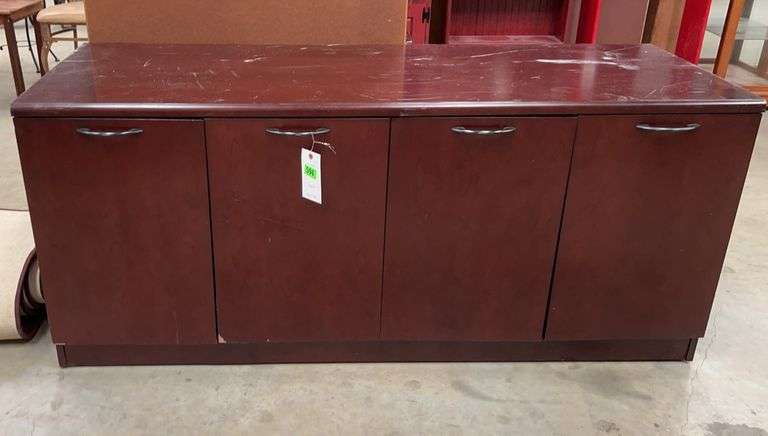 Mahogany Colored Storage Cabinet with Doors image