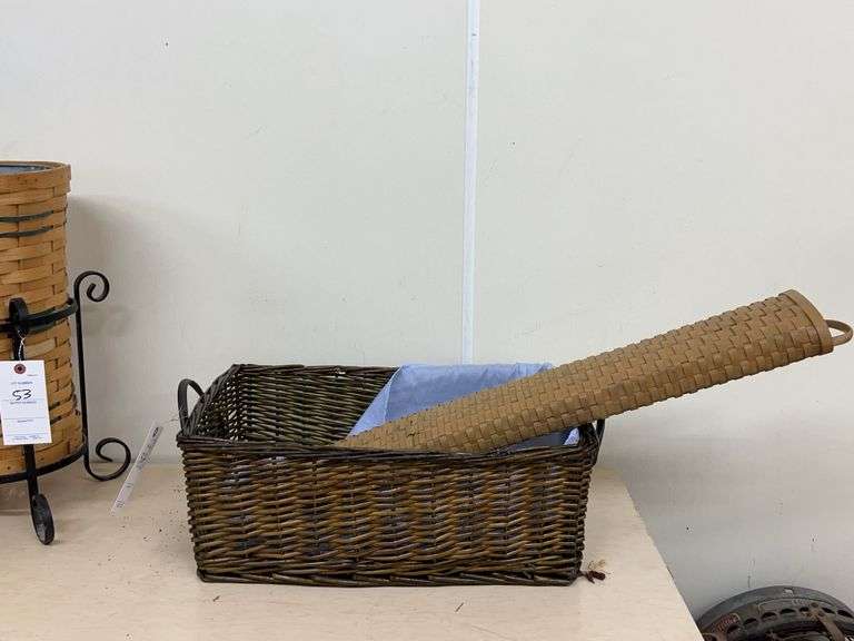 Wicker Storage Basket with Liner and Wicker Box