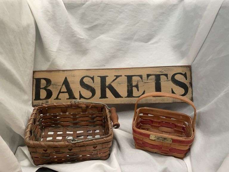 Longaberger Basket and Basket Sign