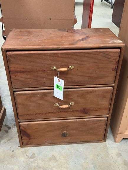 Small Wooden Three-Drawer Dresser image