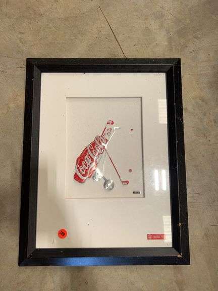 Framed Coca-Cola CanArt Golf Theme