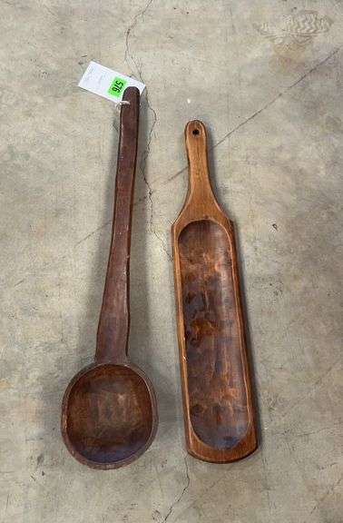 Hand Carved Wooden Ladle and Serving Dish image
