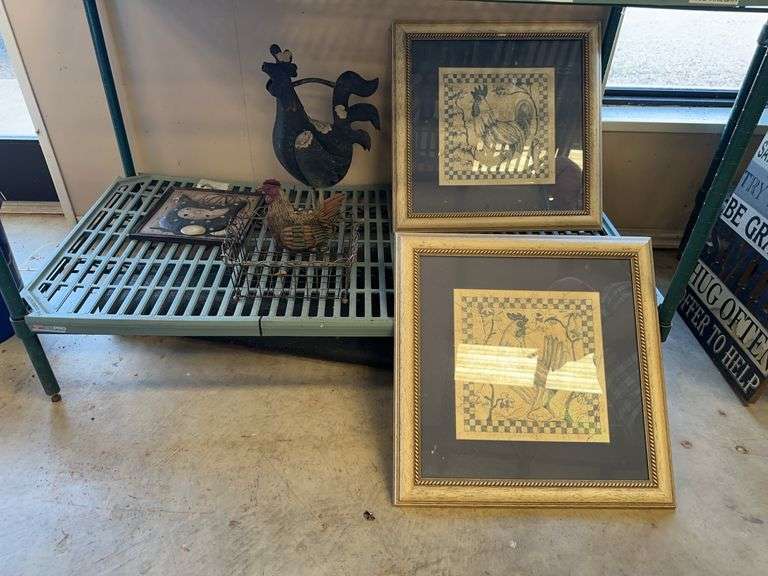 Collection of Rooster Themed Decor and Framed Art image