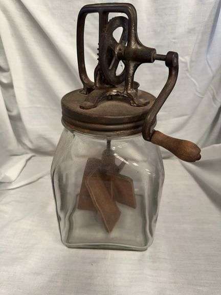 Vintage Butter Churn with Glass Jar image