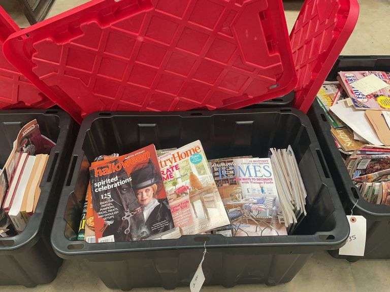 Tote of Assorted Home & Decor Magazines image