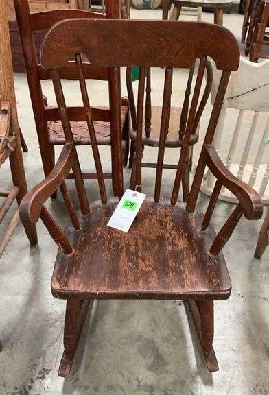 Child's Wooden Rocking Chair with Armrests image