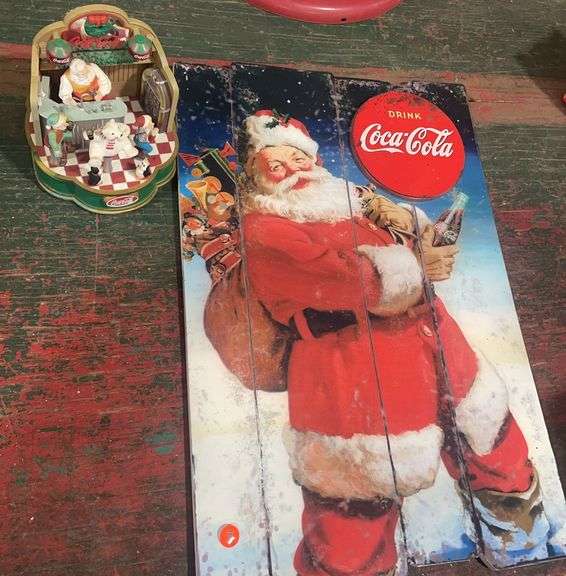 Coca-Cola Santa Bar Figurine and Wall Art image