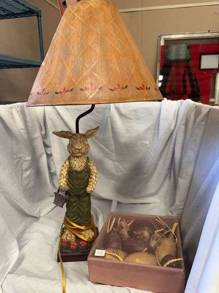 Bunny Rabbit Table Lamp with Easter Eggs image