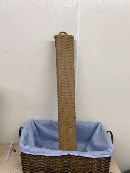 Wicker Storage Basket with Liner and Wicker Hanging Basket image