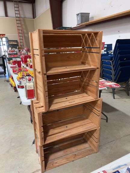 Two Coca-Cola Wooden Crate Storage Display image