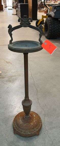 Ornate Metal Floor Ashtray Stand image