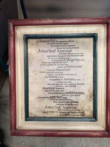 Framed Patriotic "America" Poem Art image