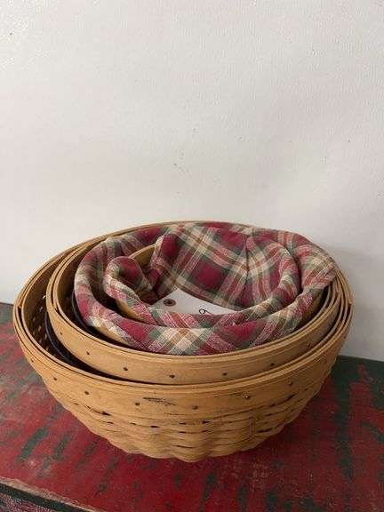 Assorted Woven Baskets with Liners and Plastic Inserts - Lot of 6 image